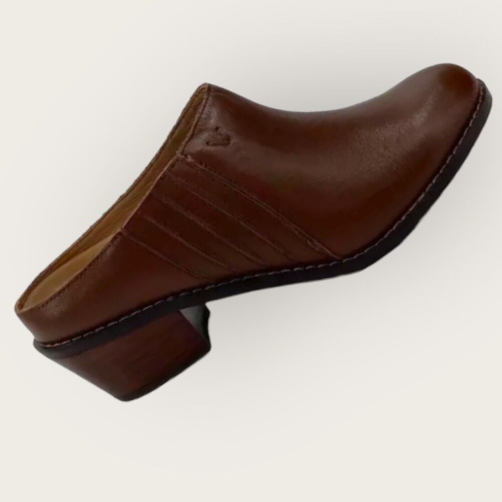 Vionic Nellie Mules Womens 5 US 36 EU Brown Leather Shoes Open Slip On Clog Heel - Picture 7 of 8